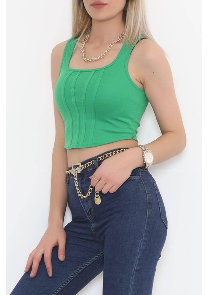 Kare Yaka Crop Yeşil - 3482.1595.