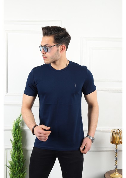 Erkek 5'li Tişört Standart Kalıp Bisiklet Yaka Yazlık Basic Erkek T-Shirt