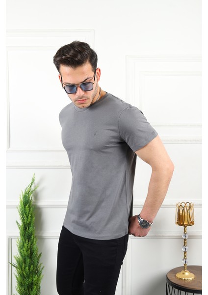 Erkek 5'li Tişört Standart Kalıp Bisiklet Yaka Yazlık Basic Erkek T-Shirt fırsatları