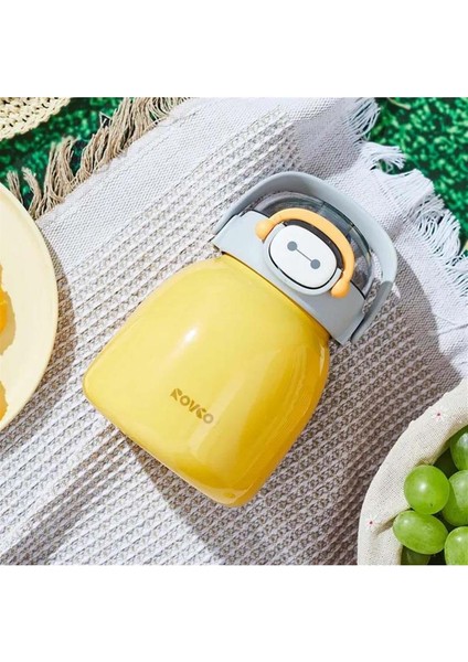 Rovco Paslanmaz Çelik Pipetli Matara 1000ML Sarı