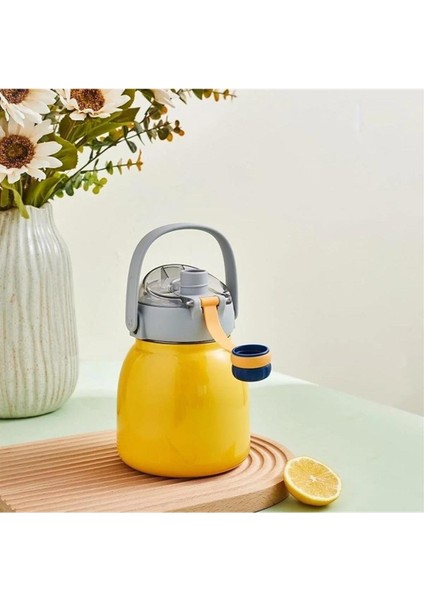 Rovco Paslanmaz Çelik Pipetli Matara 1000ML Sarı