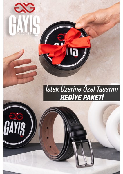 Özel Oval Kutulu | %1oo Hakiki Manda Derisi | Klasik Siyah Erkek Kemeri | Hediyelik Çeyizlik Kemer modelleri