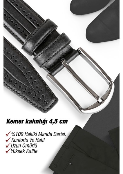 Özel Oval Kutulu | %1oo Hakiki Manda Derisi | Klasik Siyah Erkek Kemeri | Hediyelik Çeyizlik Kemer fırsatları