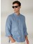Slim Fit Düğmeli Yaka Mavi Erkek Gömlek A266DANIELL20- 1