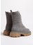 Deri Gri Kadın Bot Rıppon 3