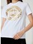 Just Cavalli Bisiklet Yaka Baskılı Beyaz Kadın T-Shirt 74PBHF03 5