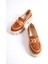 MB1170-TB Kalın Taban Lüx Süet Tokalı Taba Kadın Kolej Loafer 2