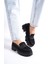 MB1190-S Kalın Taban Lüx Süet Siyah Kadın Kolej Loafer 1