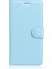 Litchi Grain Deri Cüzdan Kılıfı Flip Folio Stand Koruyucu Kapak Apple iPhone Se 2. Gen-Blue (Yurt Dışından) 2