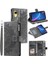 Apple iPhone Xr Mandala Çiçek Baskılı Pu Deri Kılıf Manyetik Çanta Fermuar Cep Stand Cüzdan Strap-Grey ile Çoklu Kart Yuvaları Telefon Kapağı (Yurt Dışından) 1