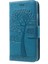 Baskı Ağacı Baykuş Manyetik Cüzdan Pu Deri Deri Stand Cep Telefon Kapağı Apple iPhone Se-Blue (Yurt Dışından) 3