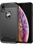 Apple iPhone Xr Bırak Koruması Için Esnek Tpu Telefon Geri Kapak Fırçalanmış Karbon Fiber Doku Cep Telefonu Kılıf Black (Yurt Dışından) 1