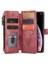 Apple iPhone X/xs Telefon Kılıfı Için Çok Fonksiyonlu Fermuarı Cep Cüzdan Telefon Kapağı Pu Deri Stand Kartı Tutucu Kılıf Strap-Red ile (Yurt Dışından) 3