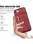 Apple Iphoneserfid Engelleme Kart Torbası Telefon Kasası Kickstand Pu Deri+Tpu Kapak-Kırmızı (Yurt Dışından) 4