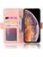 Deri Cüzdan Stand Telefon Kapağı Kılıfı Apple iPhone Xs Maks-Pink Için Birden Fazla Kart Yuvası (Yurt Dışından) 4