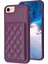 Apple iPhone 7/8 Pu Deri Kaplamalı Tpu Kart Tutucu ile Telefon Kılıfı Kickstand-Dark Mor (Yurt Dışından) 2