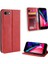 Apple iPhone Se Vintage Style Pu Deri Deri Cüzdan Kabuk Kapağı Kılıfı Katlanabilir Stand-Red (Yurt Dışından) 1