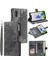 Apple iPhone X/xs Telefon Kılıfı Mandala Çiçeği Baskılı Pu Deri Cüzdan Telefon Kılıfı Birden Çok Kart Yuvası Manyetik Kapatma Fermuar Cep Çanak Çantası Stand Flip Kapak Strap-Grey (Yurt Dışından) 1