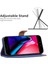 Apple iPhone 7/8 Için, Mat Yüzey Deri Cüzdan Standı Şok Geçirmez Telefon Kasası Aksesuar-Mavi (Yurt Dışından) 4