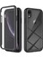 Apple iPhone Xr Için 3'ü 1 Arada Karaklama Anti Telefon Kılıfı Sabit Pc+Yumuşak Tpu Damla Damla Koruma Damalı Cep Telefonu Hibrit Kapak Pet Ekran Koruyucu Black (Yurt Dışından) 1