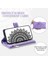 Apple iPhone Xr Mandala Çiçeği Baskılı Pu Deri Kılıf Manyetik Çanta Fermuarı Cep Stand Cüzdan Strap-Murple ile Çoklu Kart Yuvaları Telefon Kapağı (Yurt Dışından) 2