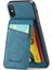 Apple iPhone X/xs Için Çılgın At Doku Telefon Kapağı Kickstand Pu Derisi+Tpu Kart Yuvası Kılıf Mavisi (Yurt Dışından) 2
