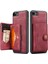 Apple iPhone 7/8 Söndürülebilir 2 Arada Deri Kaplamalı Tpu Telefon Kılıfı Cüzdan Kickstand-Red (Yurt Dışından) 2