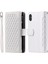 Apple iPhone X/xs Telefon Kasası Eşkenar Dörtgen Doku Standı Cüzdan Kılıfı Fermuar Cep Pu Deri Telefon Kapağı Bilek Kayış-Beyaz ile (Yurt Dışından) 1