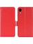 Apple iPhone Xr Için Düz Renkli Litchi Doku Pu Deri Cep Telefonu Stand Koruyucu Kabuk Cüzdan-Kırmızı (Yurt Dışından) 1