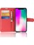 Apple iPhone Xr Folio Için Flip Litchi Doku Deri Cüzdan Standı Cep Telefonu Kapağı Kabuk Kırmızısı (Yurt Dışından) 4