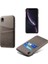Apple iPhone Xr-Grey Için Çift Kart Yuvaları Pu Deri Kaplı Pc Kılıfı (Yurt Dışından) 1