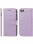 Damla Geçirmez R61 Doku Dikiş Pu Deri Deri Cüzdan Mobil Kapak Kabuğu Apple iPhone Se-Purple (Yurt Dışından) 1