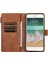 Apple iPhone 7/8 Baskılı Telefon Kılıfı 9 Kart Yuvaları Deri Cüzdan Stand Kapağı Fermuarı Pocket-Brown (Yurt Dışından) 2