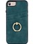 Apple iPhone 7/8 Retro Pu Deri Kaplamalı Tpu Ring Kickstand Telefon Kılıf Kart Tutucu Geri Kapak Yeşilleri (Yurt Dışından) 2