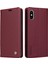 Apple iPhone X/xs Için Telefon Kılıfı Tam Koruma Telefon Cüzdan Kapağı Manyetik Otomatik Absorbed Pu Deri Flip Telefon Kılıfı Stand-Wine Kırmızı (Yurt Dışından) 1