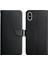 Apple iPhone X/xs Telefon Kılıfı Için Cüzdan Stand Fonksiyon Flip Telefon Kapağı Orijin Deri Nappa Doku Tam Vücut Koruyucu Telefon Kılıfı Black (Yurt Dışından) 1