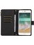 Apple iPhone 7/8 Baskılı Telefon Kılıfı 9 Kart Yuvaları Deri Cüzdan Stand Kapağı Zipper Cep-Black (Yurt Dışından) 2