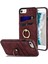 Apple iPhone 7/8 Retro Pu Deri Kaplamalı Tpu Ring Kickstand Telefon Kılıf Kart Tutucu Geri Kapak Koşusu Kırmızı (Yurt Dışından) 1