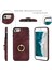 Apple iPhone 7/8 Retro Pu Deri Kaplamalı Tpu Ring Kickstand Telefon Kılıf Kart Tutucu Geri Kapak Koşusu Kırmızı (Yurt Dışından) 4
