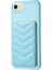 Apple iPhone 6/6s Kart Tutucu Için Kickstand Vaka Dalga Dikiş Dokusu Tpu+Pu Deri Telefon Kapak-Mavi (Yurt Dışından) 1
