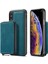 Apple iPhone Xs Için Max Telefon Kılıfı Çıkarılabilir Fermuar Cüzdan Manyetik Emilim Kapak Anti-Drop Anti-Çizelge Deri Kaplamalı Tpu Kickstand-Mavi ile (Yurt Dışından) 1