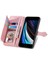 Apple iPhone 6/6s Için Çiçek Baskılı Pu Deri Kasa Cüzdan Standı Telefon Kapağı Fermuarlı Cep-Pembe (Yurt Dışından) 3