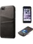 Apple iPhone Için Ksq Se Pu Deri Kaplamalı Pc Kılıfı Çift Kart Yuvaları Black (Yurt Dışından) 1