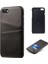 Apple iPhone Için Ksq Se Pu Deri Kaplamalı Pc Kılıfı Çift Kart Yuvaları Black (Yurt Dışından) 2