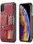 Apple iPhone Xs Için Max Telefon Vaka Vakası Şok Geçirmez Cüzdan Telefon Kapağı Koruyucu Destek Kablosuz Şarj/rfıd Engelleme-Kırmızı (Yurt Dışından) 1