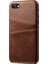 Apple iPhone Se Pu Deri Kaplamalı Pc Kılıfı Ikili Kart Yuvaları-Brown (Yurt Dışından) 4
