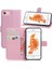 Litchi Tahıl Deri Cüzdan Kılıfı Folio Folio Apple iPhone Se 2nd Gen-Pink Için Koruyucu Kapak (Yurt Dışından) 1
