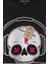 Müzik Dinleyen Kuru Kafa Kulaklık Bıçak Yara Bandı Skull Baskılı Tişört T-Shirt 2