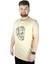 Mode Xl Büyük Beden Erkek Kolsuz Tshirt Skull 22124 Bej 1