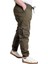 Erkek Kargo Cep Jogger Pantolon Haki Renk Keten Kumaş ile Rahat Kullanım 23912 2